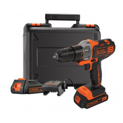 MT218KB-QW Perceuse visseuse Multievo - Outil multifonctions sans fil - 18V - 1,5 Ah - 2 batteries - Double embout de vissage de marque Black+Decker, référence: B5037200