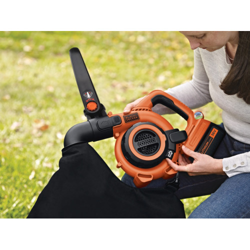 Black+Decker GWC3600L25 QW Aspirateur, Souffleur, Broyeur de Aspirateur, Souffleur, Broyeur de feuilles sans fil 36 V