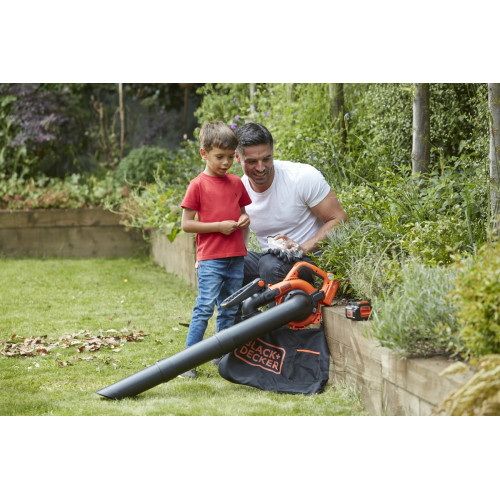 Black+Decker GWC3600L25 QW Aspirateur, Souffleur, Broyeur de Aspirateur, Souffleur, Broyeur de feuilles sans fil 36 V