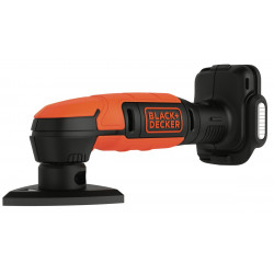 BDCDS12N-XJ Ponceuse de détail sans fil - 12 V - Plateau triangulaire 89mm - Sans batterie - 1 abrasif maille - Black+Decker