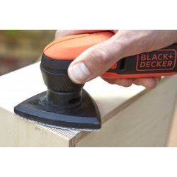 BDCDS12N-XJ Ponceuse de détail sans fil - 12 V - Plateau triangulaire 89mm - Sans batterie - 1 abrasif maille - Black+Decker