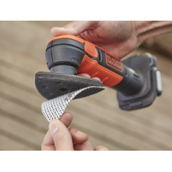 BDCDS12N-XJ Ponceuse de détail sans fil - 12 V - Plateau triangulaire 89mm - Sans batterie - 1 abrasif maille - Black+Decker