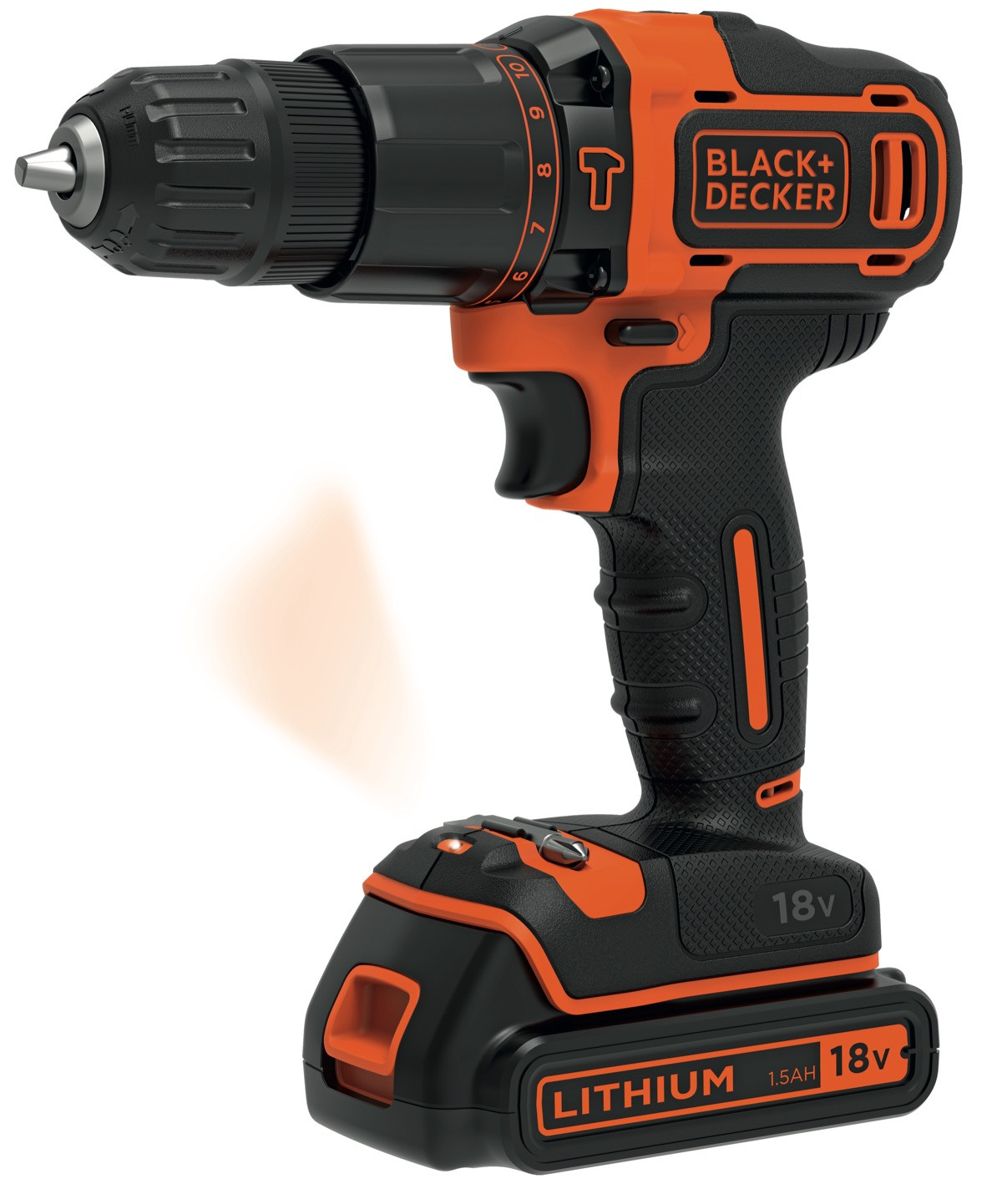 BDCHD18KB-QW Perceuse à percussion sans fil - 18 V - 1,5 Ah - 2 vitesses - 2 batteries - Livrée en coffret