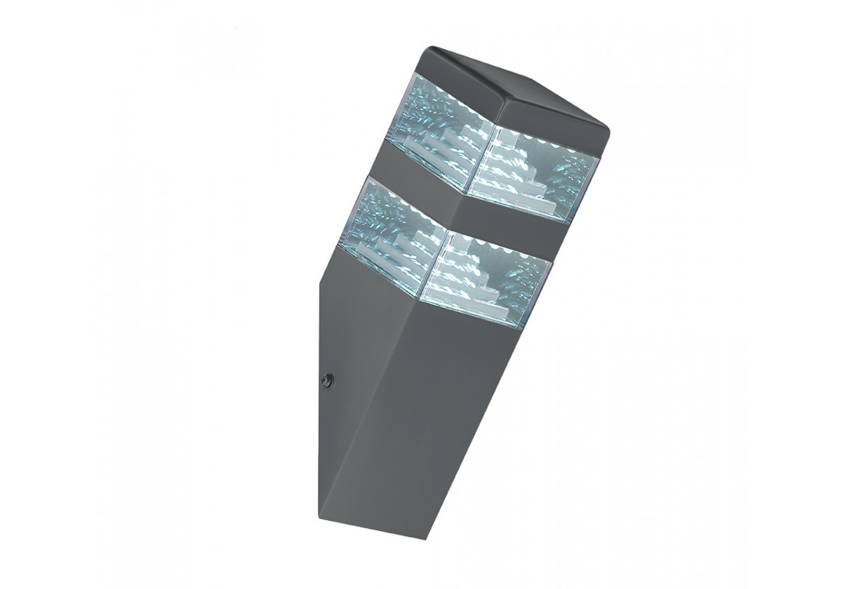 Applique pyramide grise 27 cm - 1000 lumens - Blanc 4000K