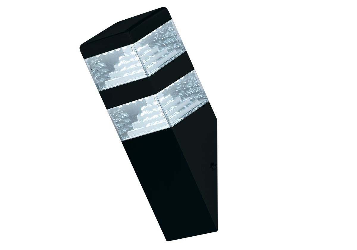 Applique pyramide noire mat - 900 lumens - Blanc 4000K