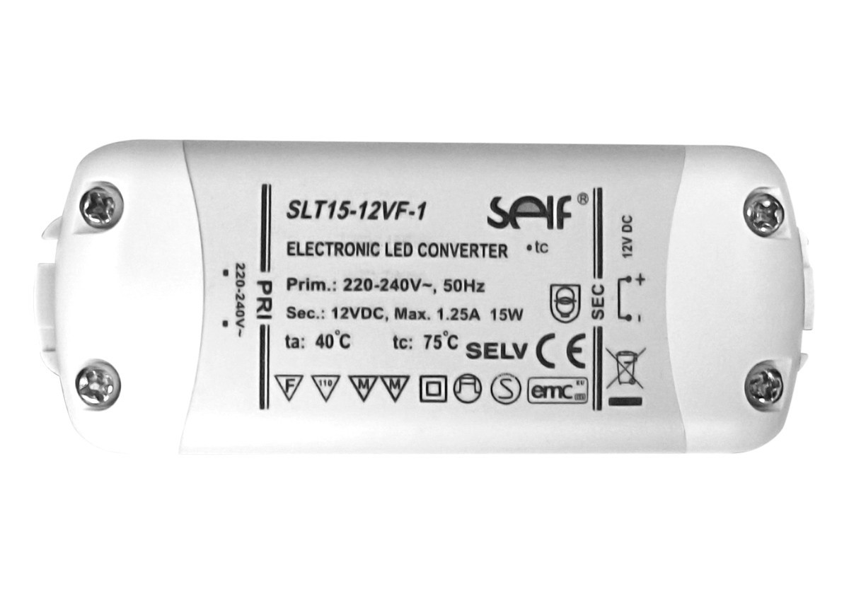 Transformateur et convertisseur spécial led 230VAC / 12V / 15W