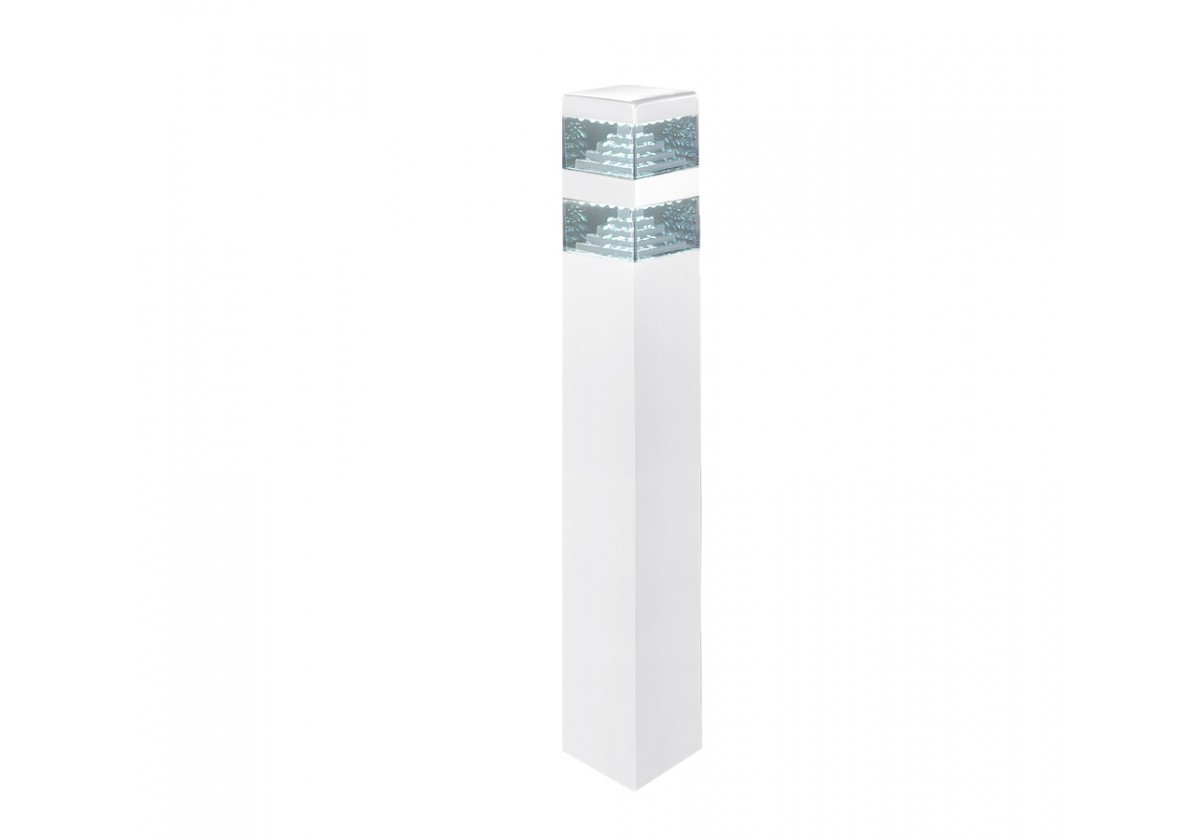Borne pyramide blanche LED 40 cm - 1000 lumens - Blanc neutre 4000K