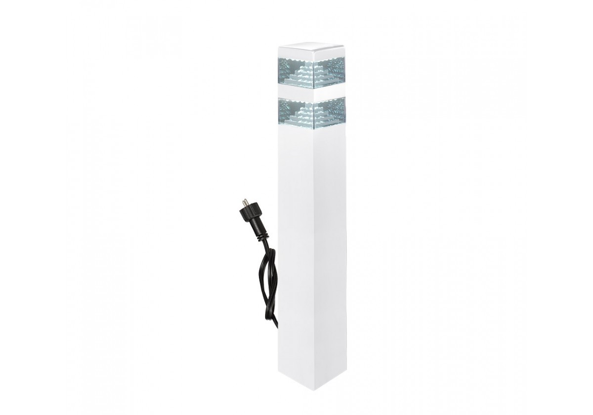 Borne pyramide blanche LED 40 cm - 12V - 1000 lumens - Blanc neutre 4000K