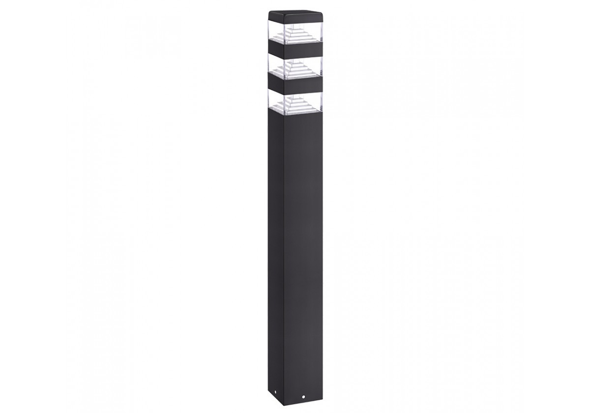 Borne pyramide noire LED 80 cm - 1500 lumens - Blanc neutre 4000K