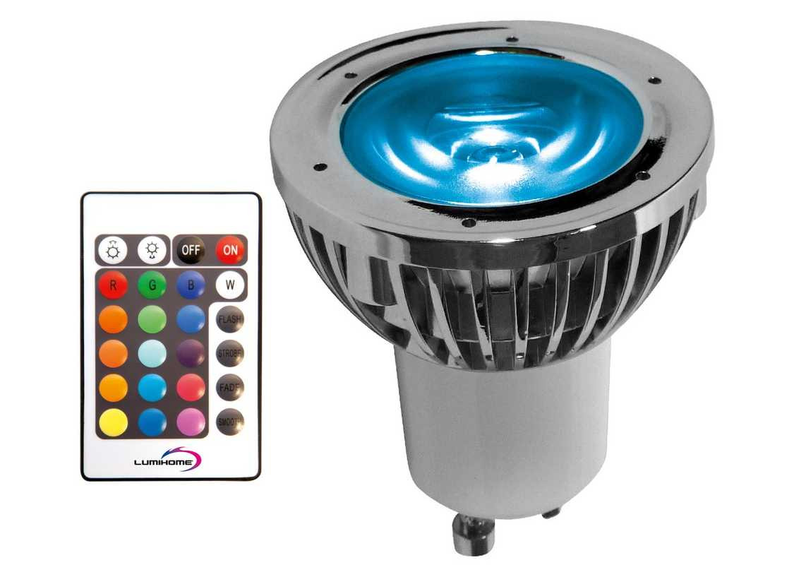 Ampoule LED GU10 + télécommande multifonction - RGB multicouleur