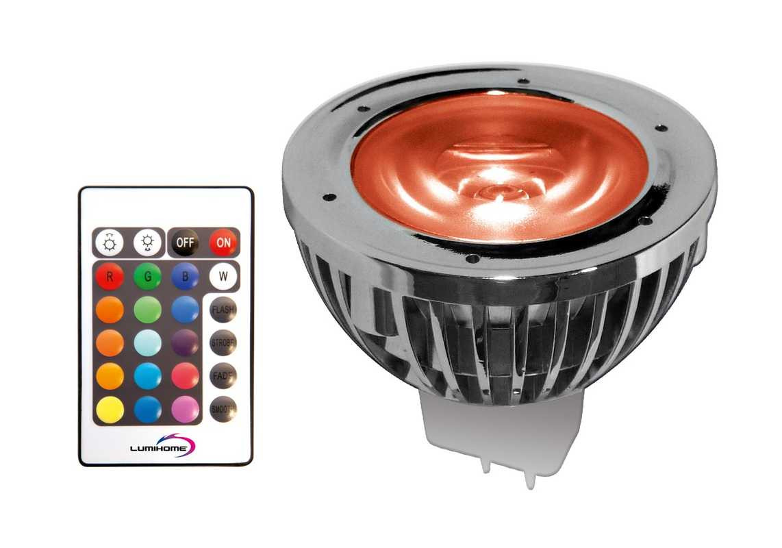 Ampoule LED GU5.3 + télécommande multifonction - RGB multicouleur