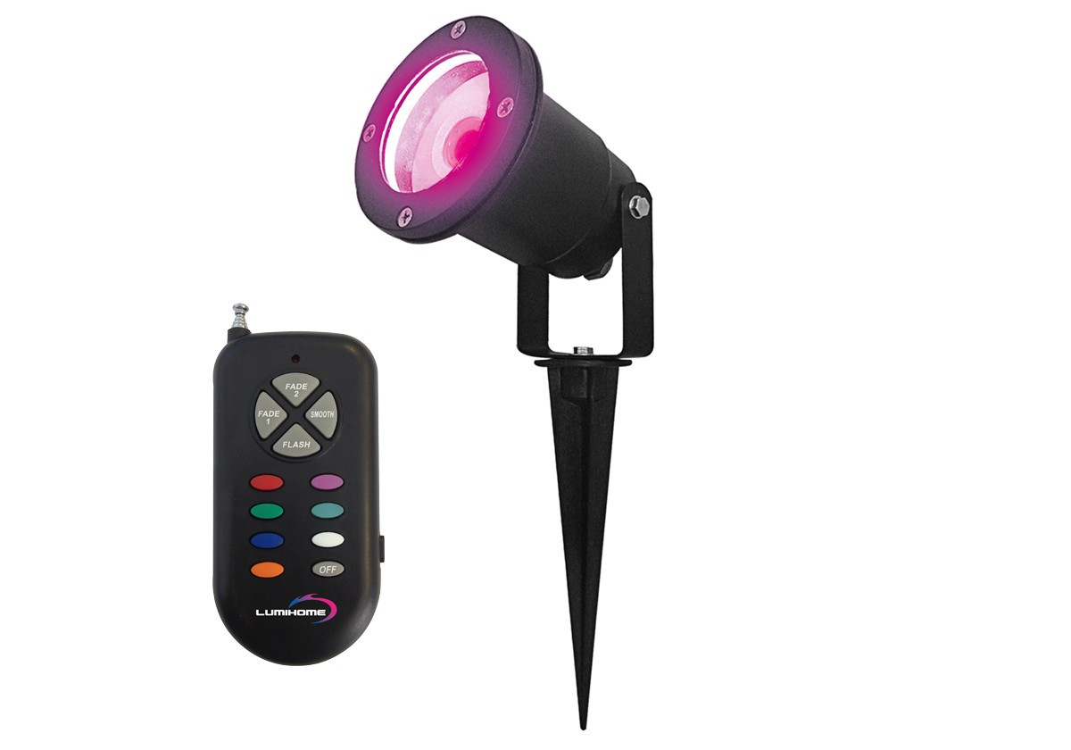 Spot piquet noir LED - RGB multicouleur