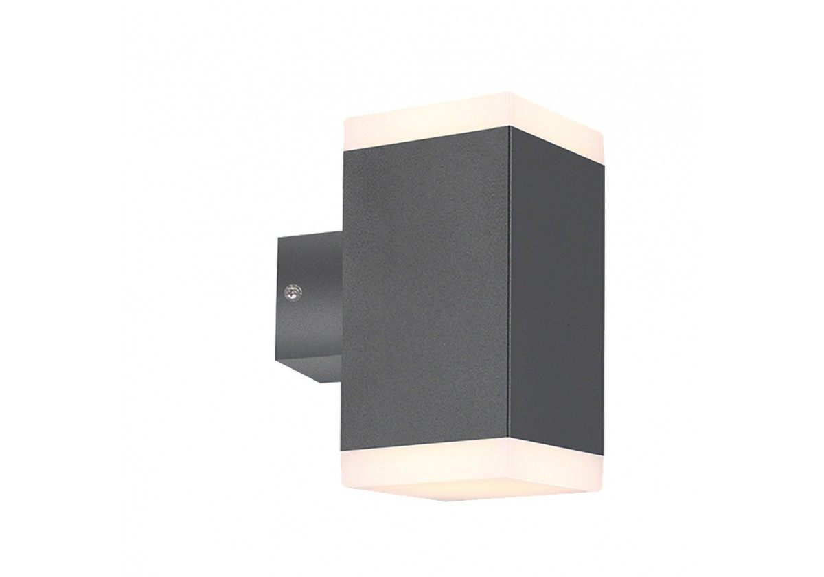 Applique LED TWIN carrée grise - 1000 lumens - Blanc 4000K