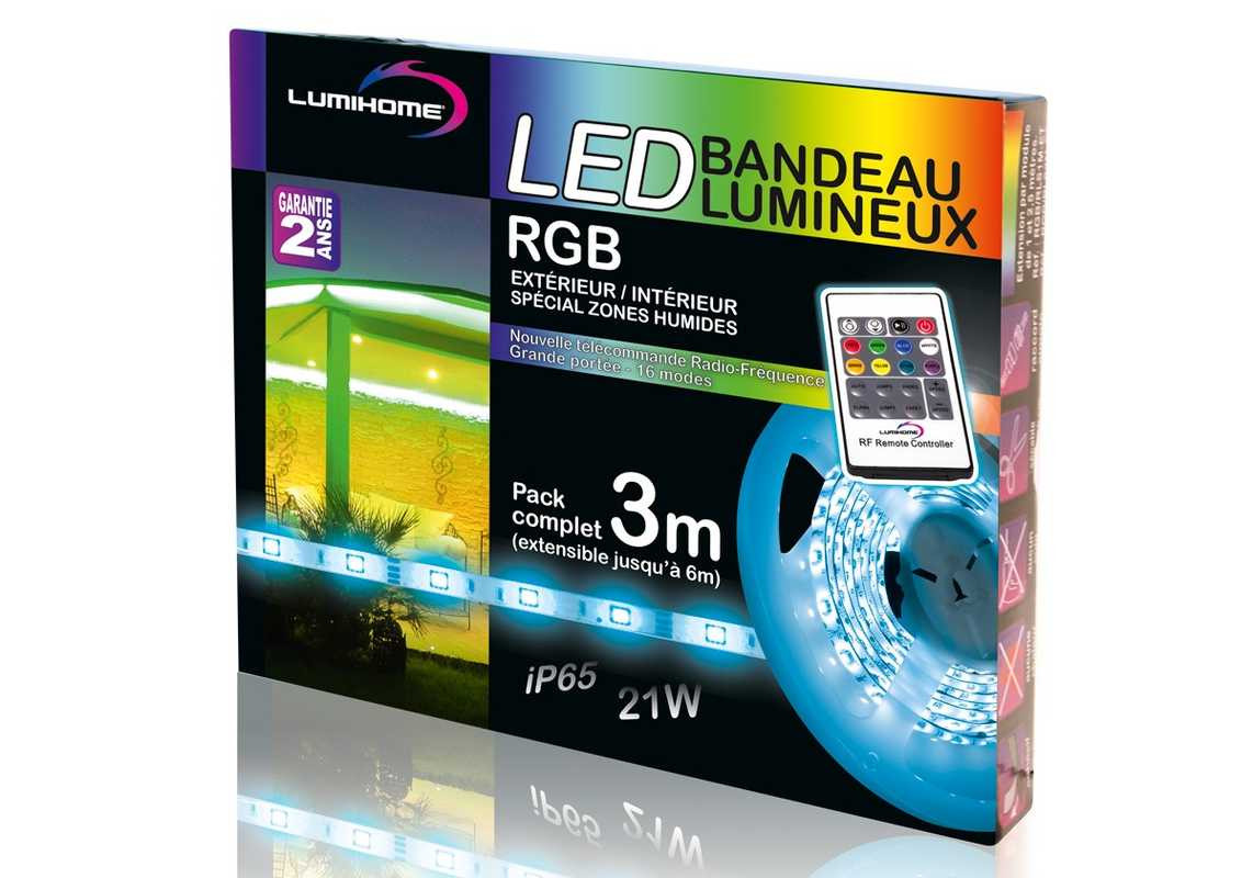 Pack LED silicone 3 m - RGB multicouleur