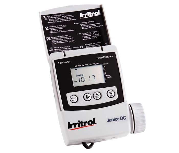 Programmateur Junior DC 4 voies, 2 programmes, IP68, entrée pluviométre