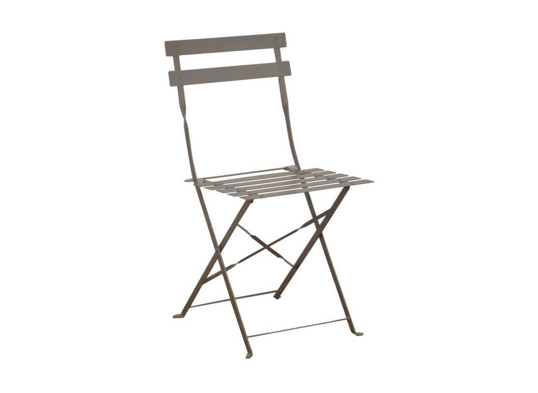 Lot de 4 chaises pliantes Cuba - Lattes en acier - Mastic