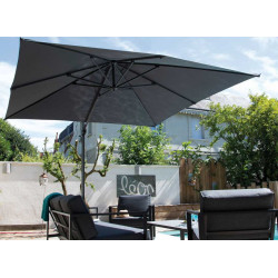 Parasol déporté carré Roma - 250 x 250 cm - Inclinable - Toile taupe - PROLOISIRS