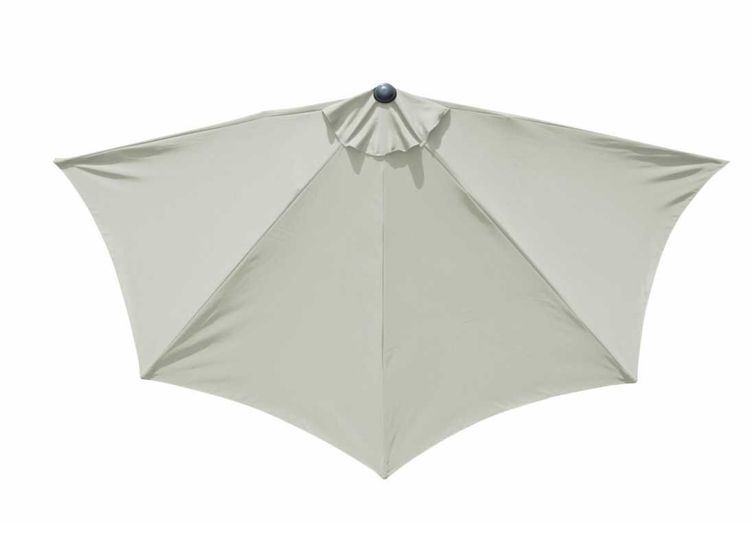 Parasol droit 1/2 - Longueur 300 cm - Toile écrue - Aluminium
