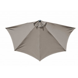 Parasol droit 1/2 - Longueur 300 cm - Toile taupe - Aluminium de marque PROLOISIRS, référence: J5163300
