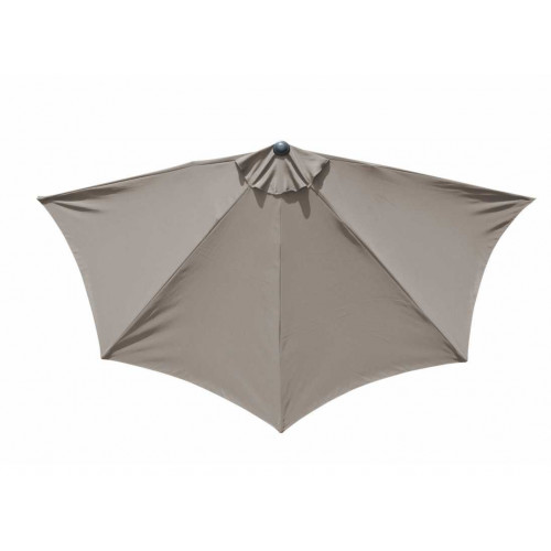 Parasol droit 1/2 - Longueur 300 cm - Toile taupe - Aluminium - PROLOISIRS
