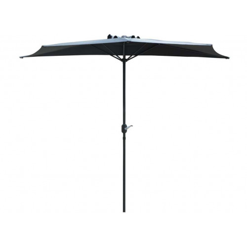 Parasol droit 1/2 - Longueur 300 cm - Toile grise - Aluminium - PROLOISIRS