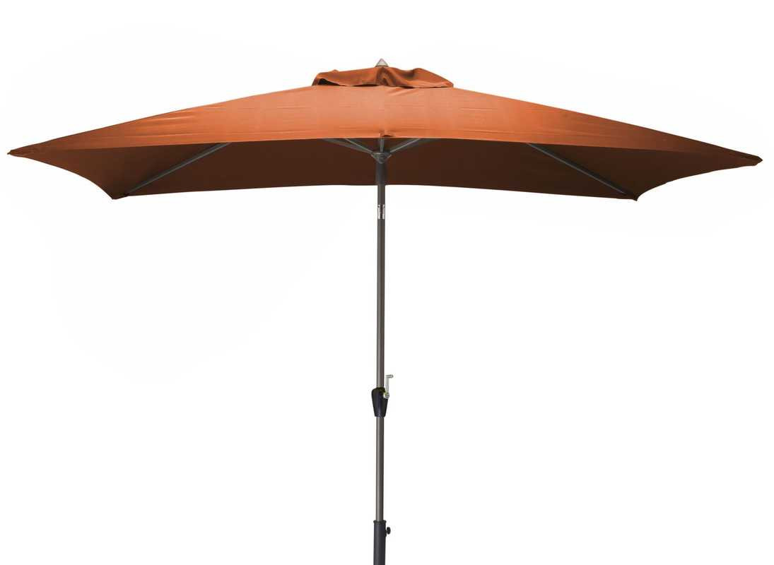 Parasol droit - 300 x 200 cm - Aluminium - Toile paprika