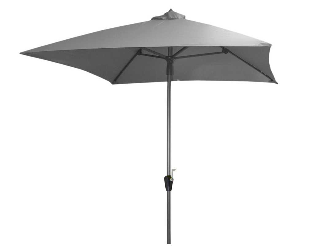 Parasol carré - 250 x 250 cm - Aluminium - Toile grise