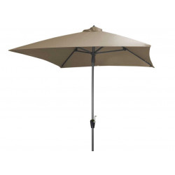 Parasol carré - 250 x 250 cm - Aluminium - Toile taupe - PROLOISIRS