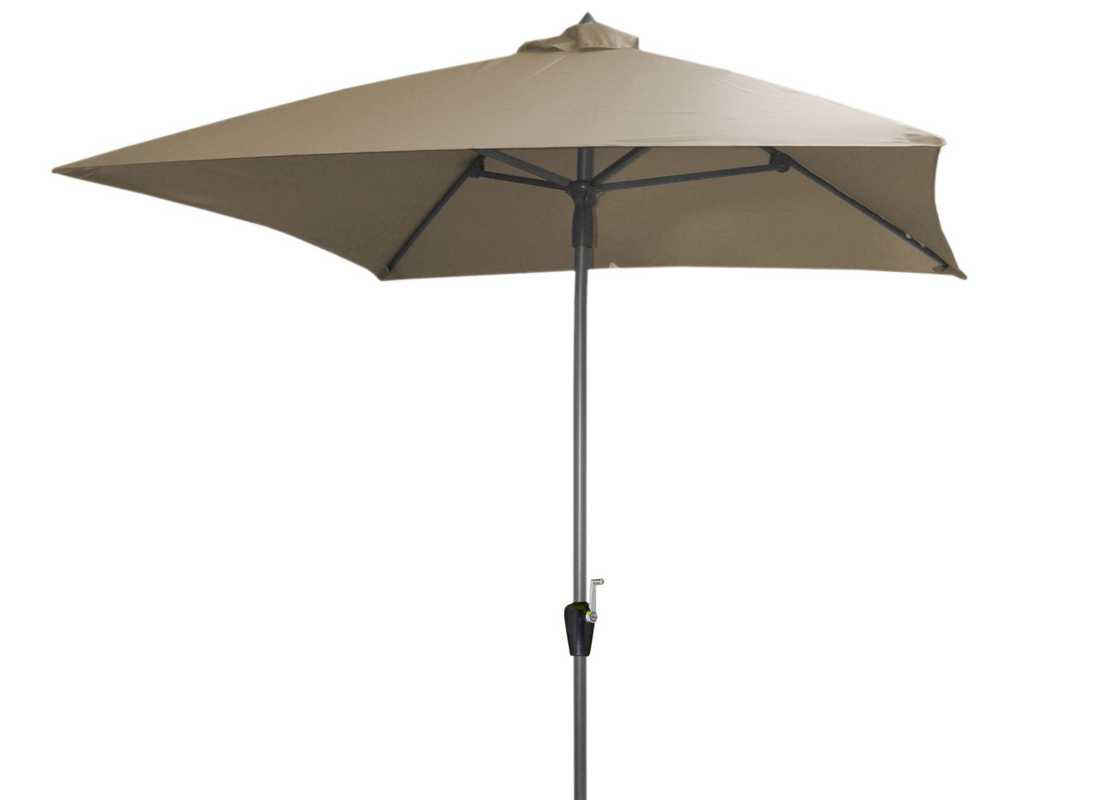 Parasol carré - 250 x 250 cm - Aluminium - Toile taupe