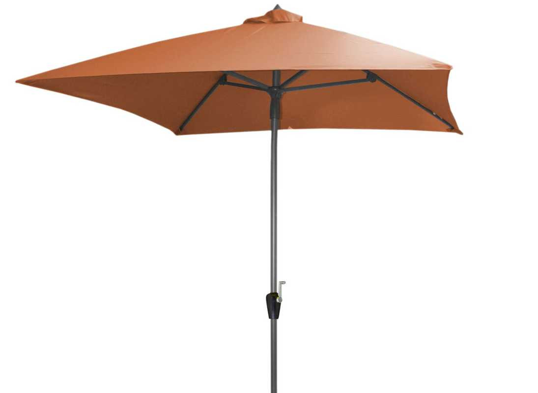 Parasol carré - 250 x 250 cm - Aluminium - Toile paprika