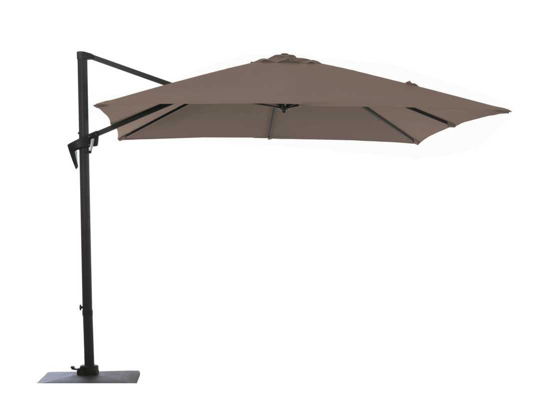 Parasol déporté Roma - 300 x 400 cm - Aluminium - Toile taupe