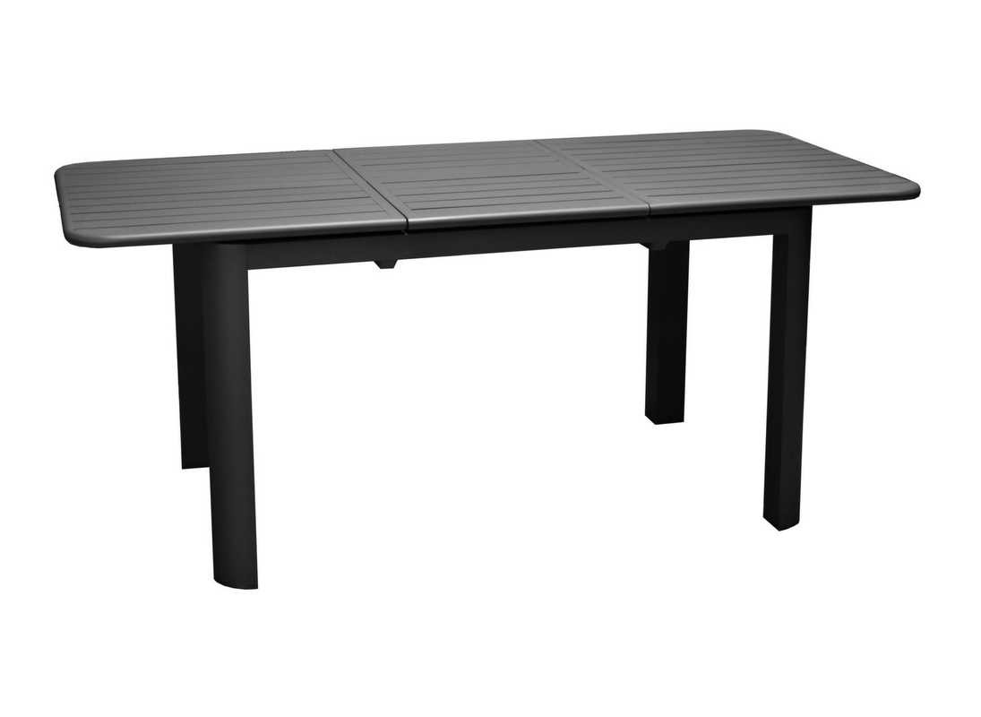 Table d'extérieur Eos - 130 cm + allonge de 50 cm - 4 à 6 personnes - Graphite