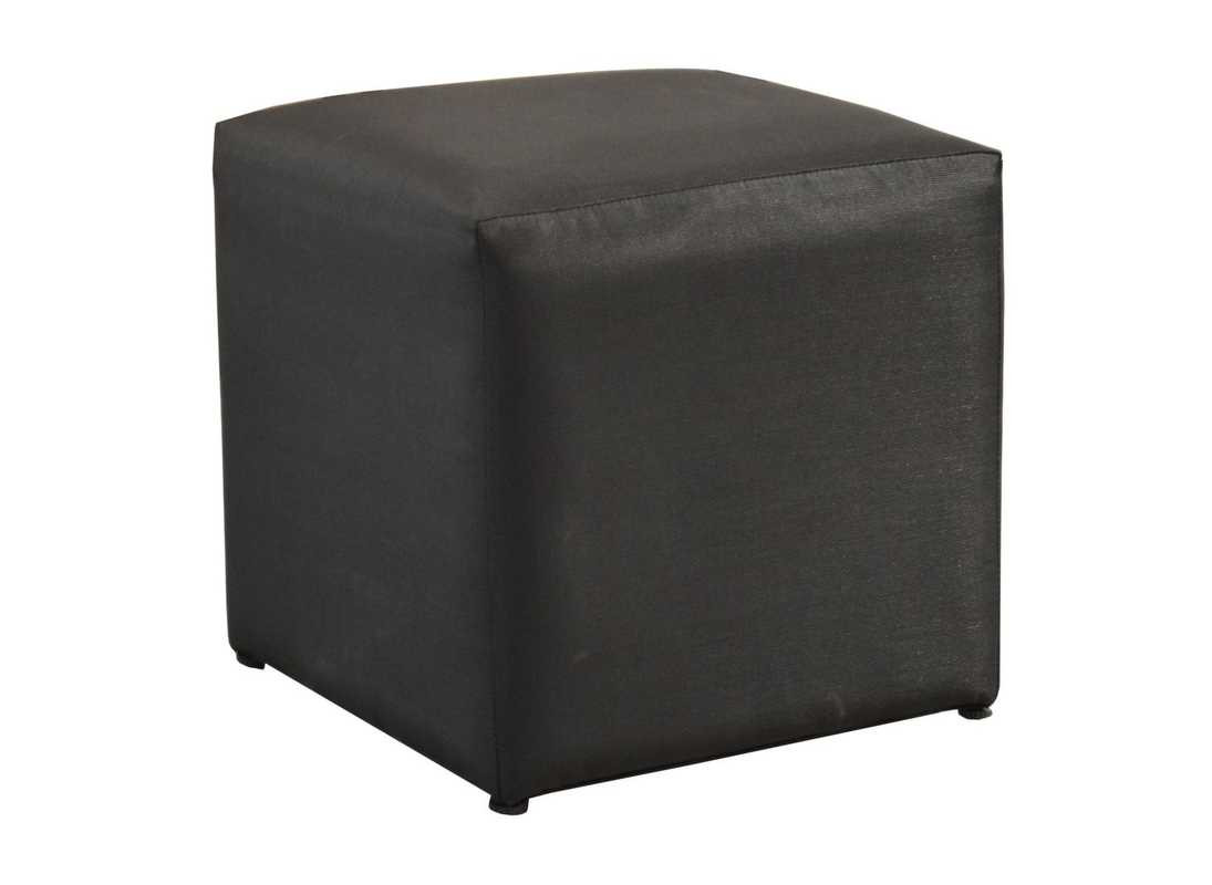 Tabouret pouf Cub - 43 x 43 cm - Toile noire