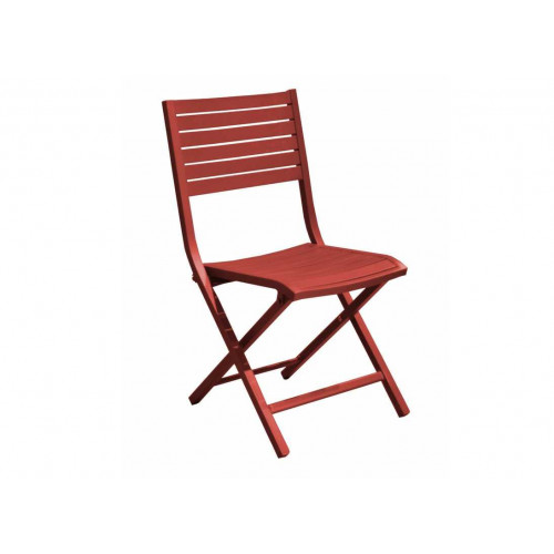 PROLOISIRS Lot de 6 chaises pliantes Lucca  Aluminium  Rouge