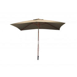 Parasol droit en bois - 300 x 200 cm - 6 baleines - Toile couleur taupe de marque PROLOISIRS, référence: J5181500