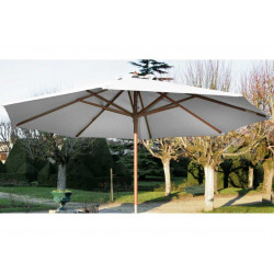 Parasol droit en bois - Diamètre 350 cm - Toile couleur écrue de marque PROLOISIRS, référence: J5182600