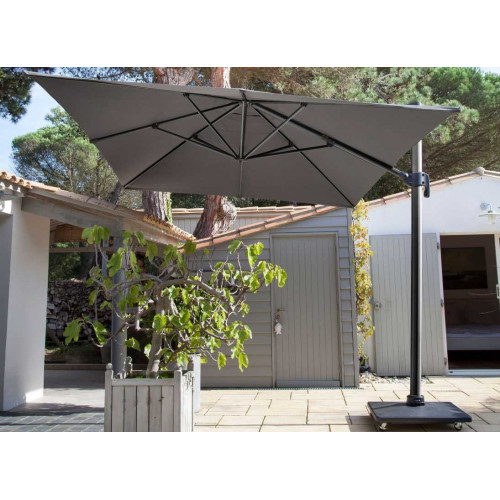 Parasol déporté inclinable NH - 300 x 400 cm - Toile grise - PROLOISIRS