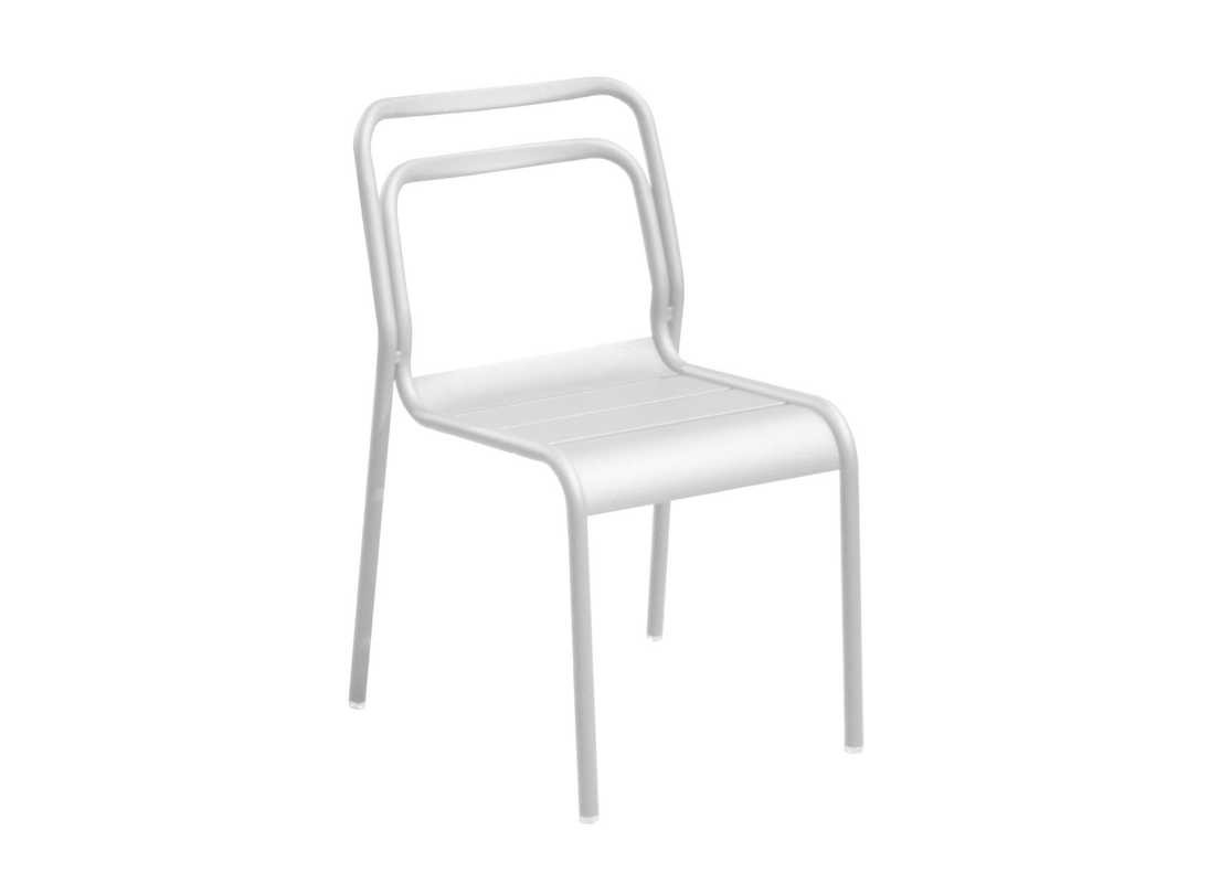 Lot de 6 chaises empilables Eos - 100 % aluminium - Blanc