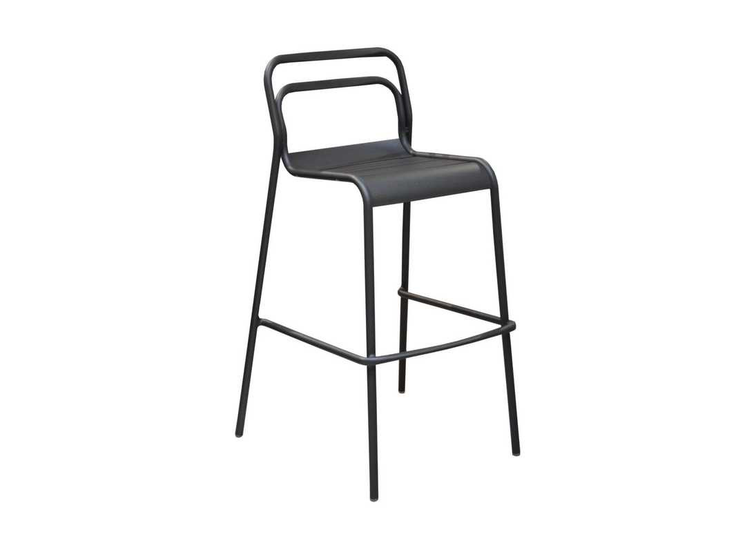 Lot de 4 chaises hautes empilables Eos - Aluminium - Graphite