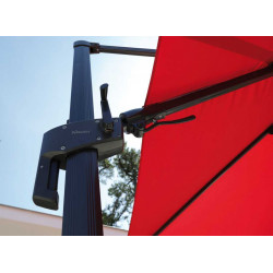 Parasol déporté NH - Toile carré 300 x 300 cm - Couleur rouge - PROLOISIRS