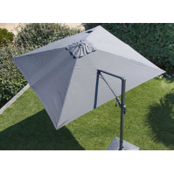 Parasol déporté orientable NH - Toile carré 300 x 300 cm - Toile grise de marque PROLOISIRS, référence: J5190600