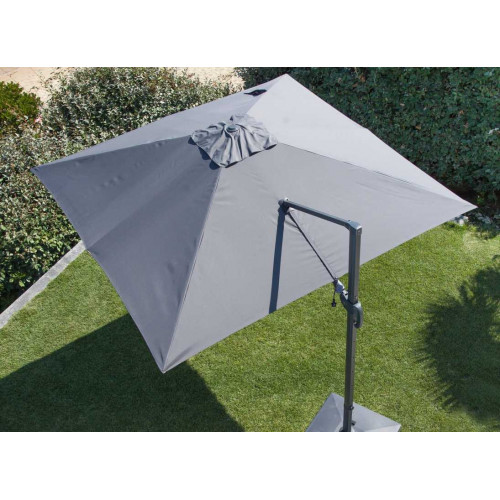 Parasol déporté orientable NH - Toile carré 300 x 300 cm - Toile grise - PROLOISIRS