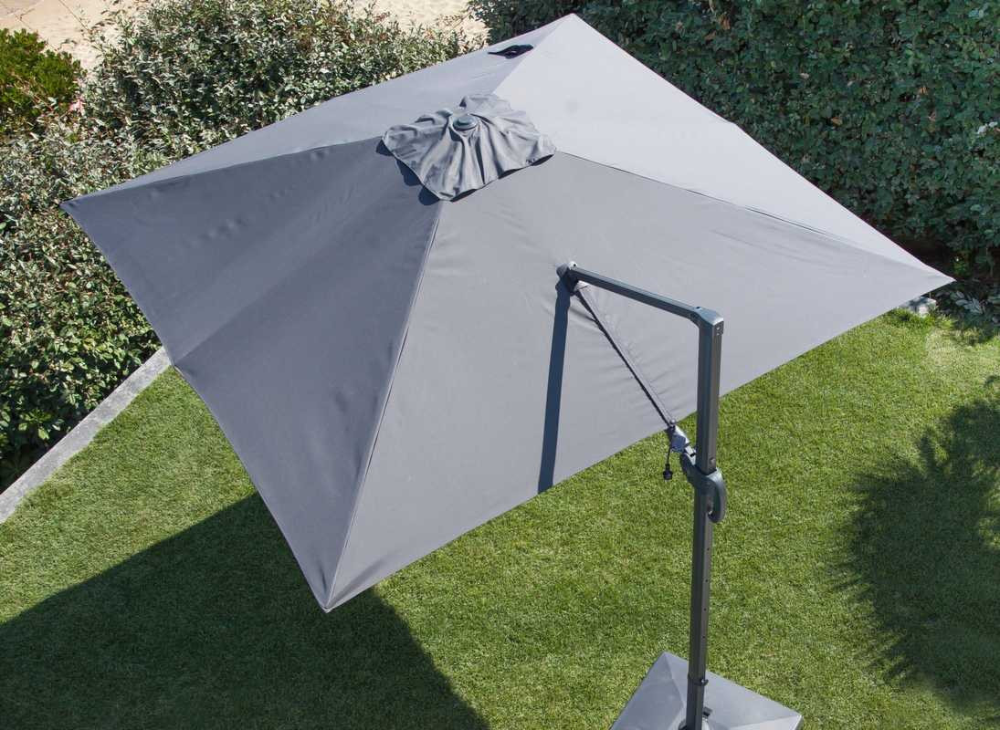 Parasol déporté orientable NH - Toile carré 300 x 300 cm - Toile grise