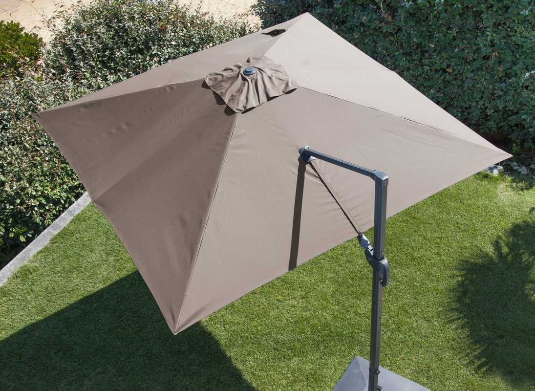 Parasol déporté orientable NH - Toile carré 300 x 300 cm - Toile taupe