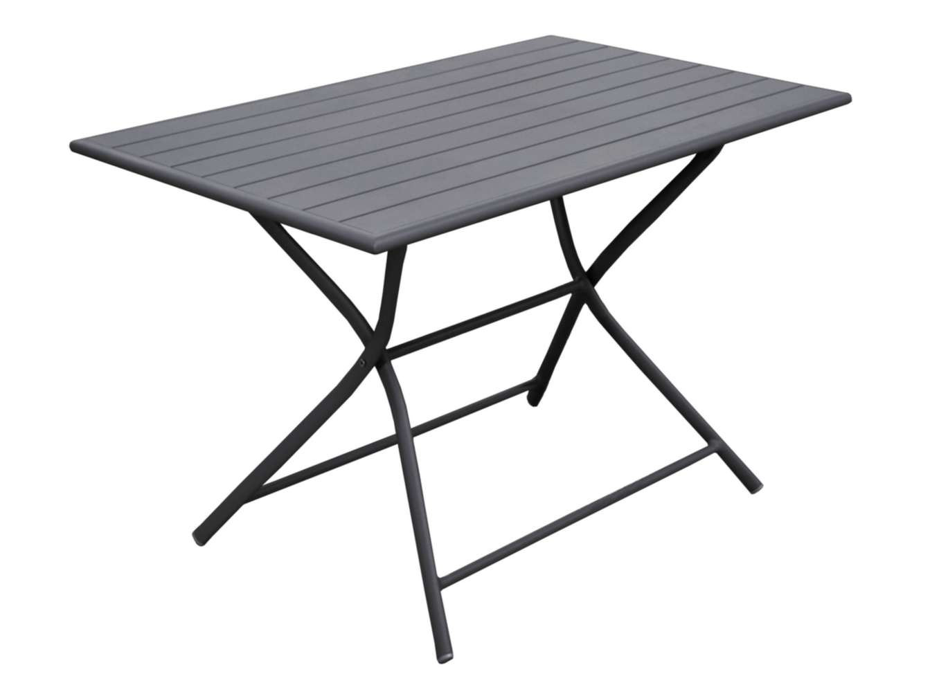 Ensemble guéridon GLOBE 110 x 70 cm gris + 2 chaises pliantes FLORENCE grise