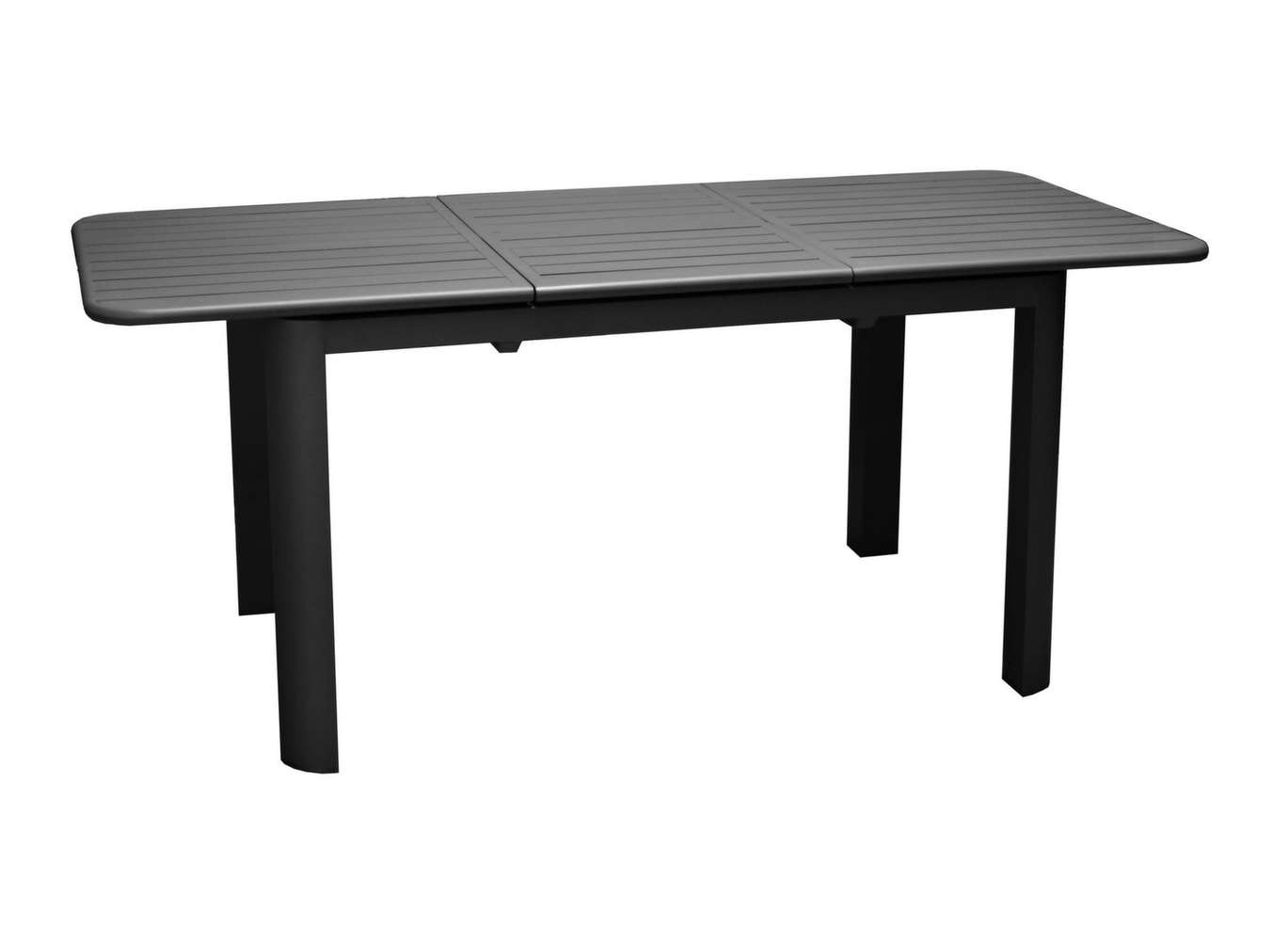 Ensemble table EOS 100% Alu 130/180 cm graphite + 6 chaises EOS rouge