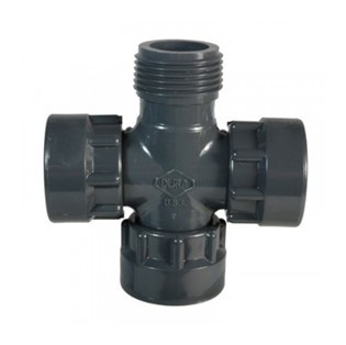 Croix union PVC - 1 Mâle x 1 Femelle x 1 Femelle x 1 Femelle