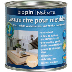 Lasure cire naturelle pour meubles 0,375 L - Incolore de marque Biopin Nature, référence: B5244000