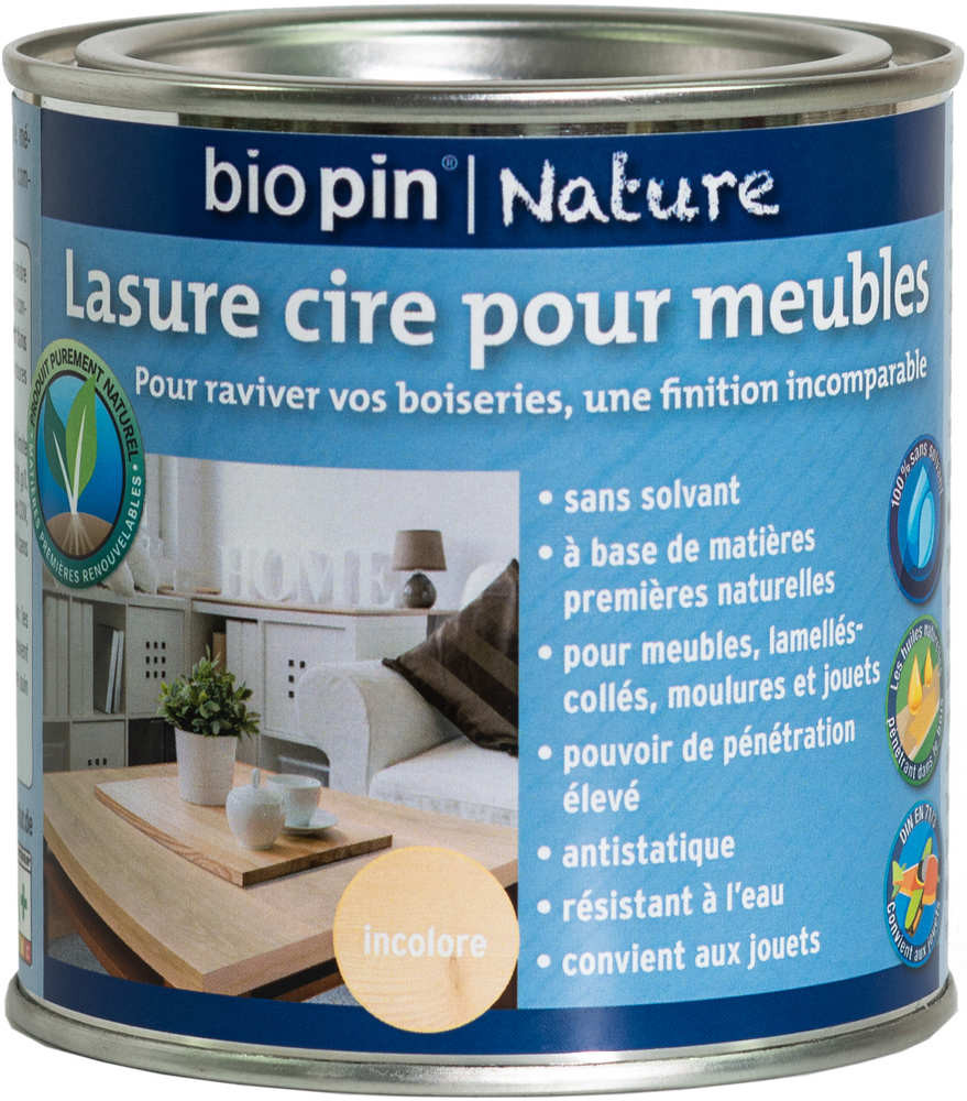 Lasure cire naturelle pour meubles 0,375 L - Incolore