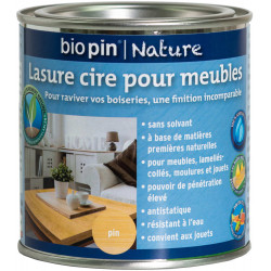 Lasure cire naturelle pour meubles 0,375 L - Pin - Biopin Nature